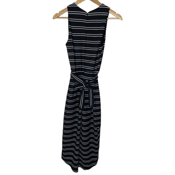 Hutch Anthro Striped Black and White dress with Tie Waist - Picture 2 of 4